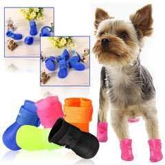Anti-Slip Waterproof Rain Dog Boots (4pc=Set)