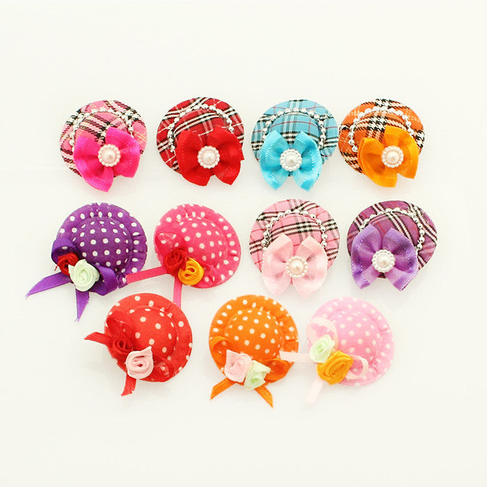 Unique Handmade Pattern Hat Yorkie Hair Clip