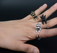 3D Yorkie Resizable Ring