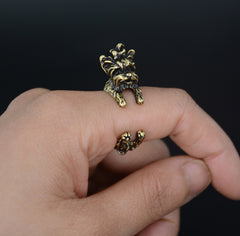 3D Yorkie Resizable Ring