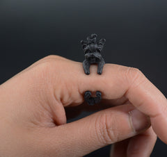 3D Yorkie Resizable Ring