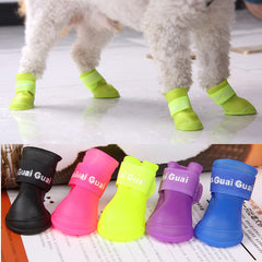 Anti-Slip Waterproof Rain Dog Boots (4pc=Set)