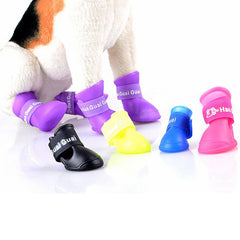 Anti-Slip Waterproof Rain Dog Boots (4pc=Set)