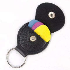 PU Leather Guitar Pick Holder Keychain