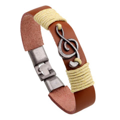 Treble Clef Leather Bracelet