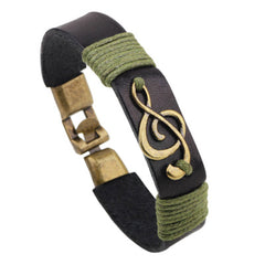 Treble Clef Leather Bracelet