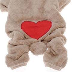 Cute Teddy Bear Warm Fleece Jumpsuit