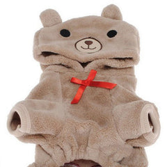 Cute Teddy Bear Warm Fleece Jumpsuit