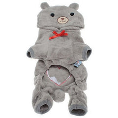 Cute Teddy Bear Warm Fleece Jumpsuit