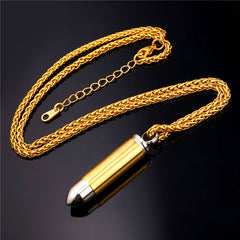 Bullet Bible Cross Pendant Necklace