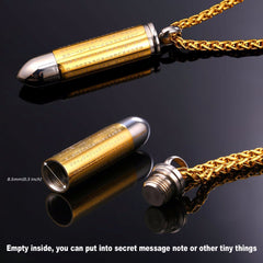 Bullet Bible Cross Pendant Necklace