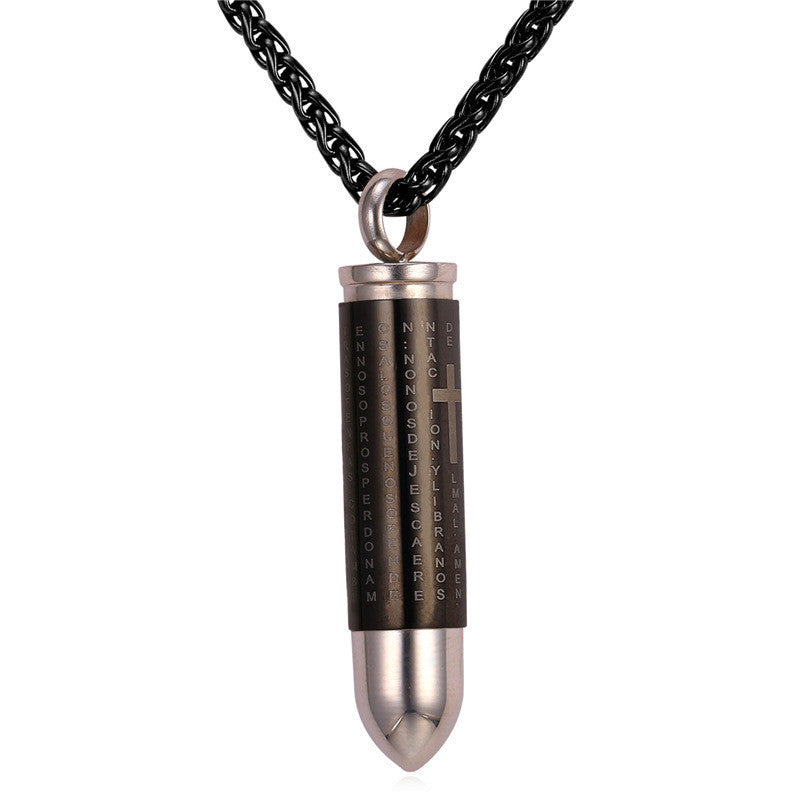 Hollow Point Bullet Pendant For Men Cross Necklace Black Matte Surface  Stainless Steel Punk Male Soldier Jewelry 24&quot Ch - AliExpress